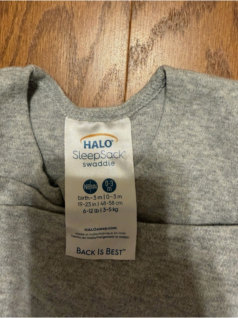 Halo Light Gray Cotton Sleep Sack Swaddle - Picture 5 of 5